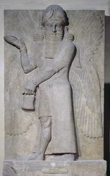 Relief depicting a Winged Genie, from the Palace of Sargon II at Khorsabad, Iraq